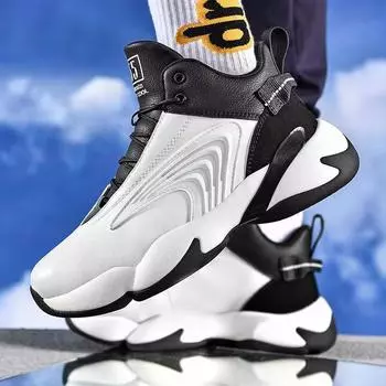 Новые баскетбольные кроссовки Модные кроссовки Мужские молодежные тренировочные кроссовки Повседневная спортивная обувь Студенческие кроссовки для бега Кроссовки мужские 39 белый