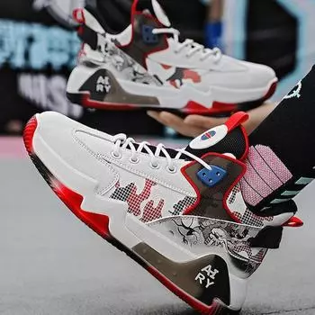 Новые баскетбольные кроссовки мужские кроссовки легкие сетчатые дышащие мягкие подошвы высокие спортивные кроссовки модные повседневные кроссовки 39