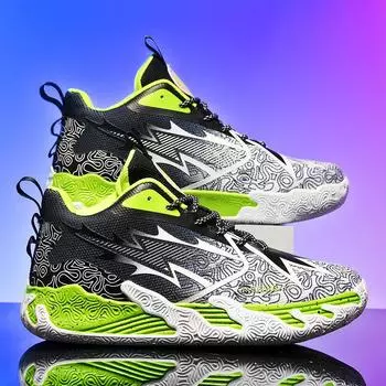 Новые баскетбольные кроссовки мужские сетчатые кроссовки для бега с высоким верхом для студентов на открытом воздухе для цементной площадки настоящие боевые кроссовки 35