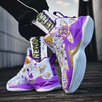 Новые баскетбольные кроссовки мужские сетчатые летние кроссовки для бега с цементом для мальчиков и молодежи 35