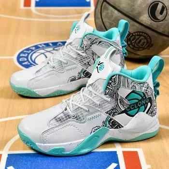 Новые баскетбольные кроссовки с сеткой, мужские и женские нейтральные высокие уличные боевые кроссовки, нескользящие кроссовки 35 чёрный