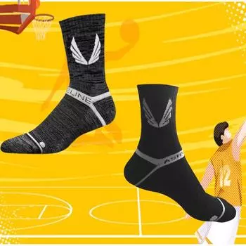 Новые баскетбольные носки, нескользящие, дышащие, футбольные носки для мужчин и женщин, носки для бега на открытом воздухе, велоспорта, носки до щиколотки one size чёрный