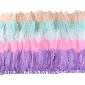 Новые белые гусиные перья, отделка, 10 метров, натуральное настоящее лебединое перо, бахрома, юбка, швейное украшение, лента для рукоделия 10Meters