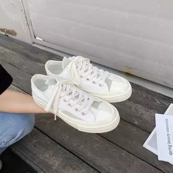 Новые белые парусиновые туфли, вулканизированная обувь с низким вырезом, 2024, роскошная брендовая женская обувь в стиле ретро, удобные студенческие кроссовки Zapatillas Mujer 4 белый