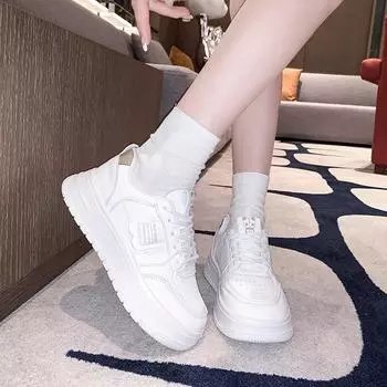 Новые белые туфли на платформе, женские весенние и осенние повседневные кроссовки на платформе, универсальные кроссовки, женская мода Ins 35 белый