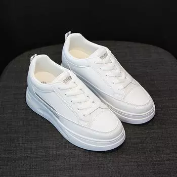 Новые белые туфли на толстой подошве, женские летние дышащие сетчатые туфли, модные новые тонкие белые туфли, повседневные туфли на платформе с увеличивающейся внутренней частью 34 розовый