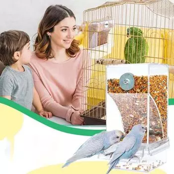 Новые беспорядочные кормушки для птиц, автоматическая кормушка для попугаев, прозрачный контейнер для птиц, брызгозащищенные подвесные кормушки для птиц, пион Z8J5