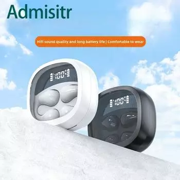 Новые беспроводные Bluetooth-наушники безболезненны, цифровой дисплей с движением защемления уха чёрный