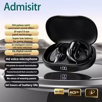 Новые беспроводные Bluetooth-наушники OWS Earless TWS Ultra Long Endurance Sports Earphones чёрный