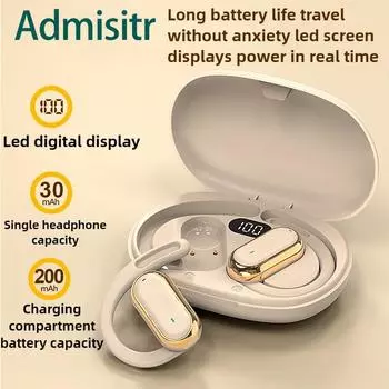 Новые беспроводные Bluetooth-наушники с открытым ушным вкладышем, сверхдолговечные регулируемые наушники, спортивные наушники чёрный