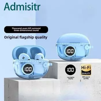 Новые беспроводные Bluetooth-наушники с высоким качеством звука, без ушей, прозрачные, с функцией шумоподавления чёрный