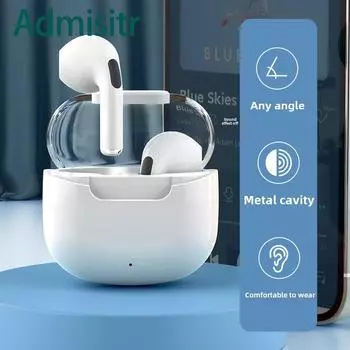 Новые беспроводные Bluetooth-наушники TWS с прозрачной капсулой, полувкладыши, беспроводные наушники белый