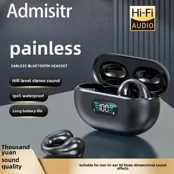 Новые беспроводные наушники Bluetooth TWS с костной проводимостью, мини-цифровой дисплей, высокое качество звука, шумоподавление при движении, Bluetooth чёрный