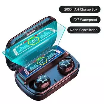 Новые беспроводные наушники Bluetooth TWS, водонепроницаемые стереофонические музыкальные наушники с шумоподавлением, спортивные игровые наушники с HD-вызовом чёрный