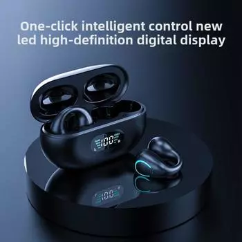 Новые беспроводные наушники-клипсы Bluetooth с шумоподавлением, безболезненные спортивные наушники-клипсы чёрный