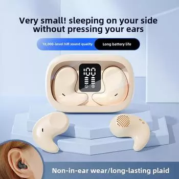 Новые беспроводные наушники Sleep Bluetooth с прозрачным ремешком, цифровым дисплеем, шумоподавлением, сверхдолгим сроком службы, ультратонкие мини-наушники Side Sleeping чёрный