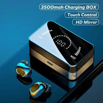 Новые беспроводные наушники TWS Bluetooth 5.0 со стереошумоподавлением 9D, спортивные водонепроницаемые наушники, зарядное устройство 3500 мАч, наушники с микрофоном белый