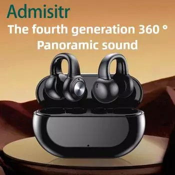 Новые беспроводные спортивные наушники Bluetooth с костной проводимостью и ушными клипсами чёрный