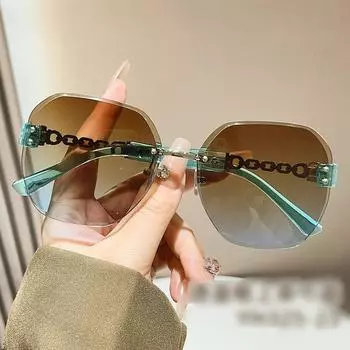 Новые безрамочные женские уличные солнцезащитные очки, модные и модные, устойчивые к ультрафиолетовому излучению чёрный