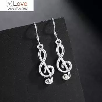 Новые благородные серьги-капли из стерлингового серебра 925 пробы с романтическими музыкальными нотами для женщин, праздничные подарки, модные украшения для вечеринок и свадеб