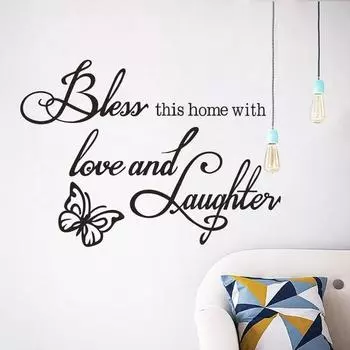 Новые BLESS Butterfly Proverbs Съемная Наклейка На Стену Наклейка Украшения Дома Аксессуары Украшения Дома