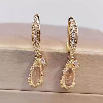 Новые блестящие прозрачные серьги с каплями воды для женщин и девочек, модные серьги с цирконом, ювелирные украшения, аксессуары на каждый день золотой