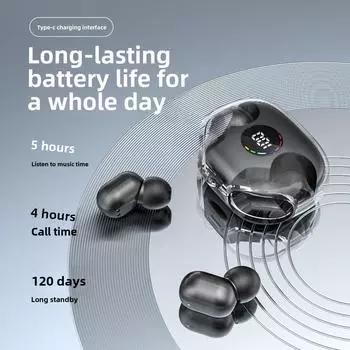 Новые Bluetooth-наушники, настоящие беспроводные, ультрадолговечные, мини-невидимые, внутриканальные, спортивные, с шумоподавлением чёрный