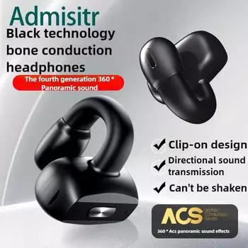 Новые Bluetooth-наушники с клипсой и костной проводимостью, спортивные наушники, беспроводные наушники чёрный