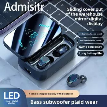 Новые Bluetooth-наушники с ультрадолгим сроком службы, мощные внутриканальные наушники с цифровым дисплеем и перезаряжаемым экраном 5.3 чёрный