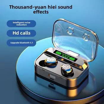 Новые Bluetooth-наушники TWS 5.1 Беспроводные спортивные стереонаушники с цифровым дисплеем чёрный