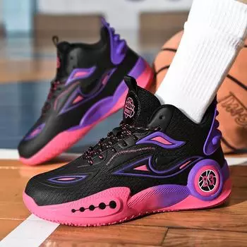 Новые боевые баскетбольные кроссовки мужские сетчатые дышащие кроссовки для девочек нескользящие молодежные нескользящие амортизирующие спортивные кроссовки 39