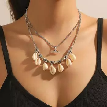 Новые богемные украшения ожерелье с подвеской в виде ракушки, браслет из бисера и ракушки