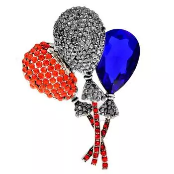 Новые большие хрустальные броши в виде воздушных шаров для женщин, милые 2 цвета, романтическая брошь со стразами для офиса и вечеринки, булавка для друзей, ювелирные изделия, подарок