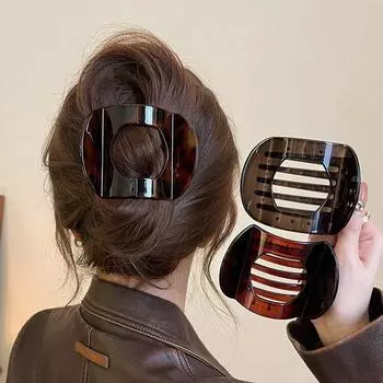 Новые большие плоские заколки из поликарбоната для женщин, нескользящие аксессуары для волос, винтажные заколки в форме дуги для волос в форме утконосов для девочек one size морилка 19 красный