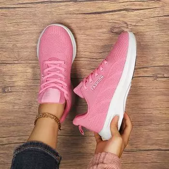 Новые большие размеры дышащей спортивной обуви из хлопчатобумажной ткани для студентов, модные универсальные легкие повседневные туфли для активного отдыха 35 розовый