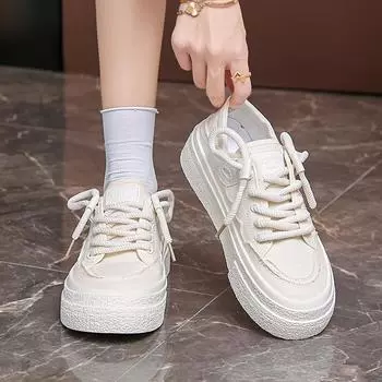 Новые большие размеры Весна/Осень Маленькие белые туфли Кроссовки Женские туфли без застежек Повседневная дышащая парусиновая обувь 35