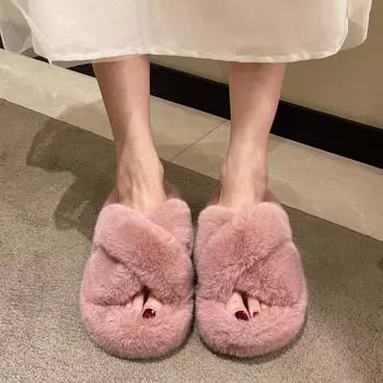 Новые большие толстые тапочки с широкими полосками и крестом для женщин 35 белый