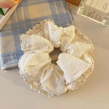 Новые Большие Женские Кружевные Резинки для Волос 4 Слоя Кружевная Сетка Элегантные Нежные Держатели для Хвоста Резинка Аксессуары для Волос