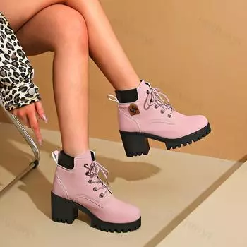 Новые ботильоны осень-зима 2025 года, женские эластичные носки с круглым носком и толстым каблуком, модные женские туфли «Челси», размер плюс 42 35 коричневый