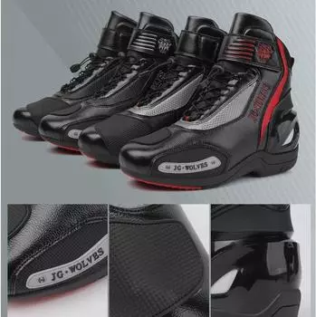 Новые ботинки для верховой езды, дышащая обувь для езды на пригороде, мотоциклетная внедорожная мужская обувь для езды по ралли, экипировка 37 красный