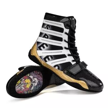 Новые боксерские туфли для мужчин Низкие санда обувь Высокие боевые тренировочные туфли Борцовская обувь Длинные ботинки Боксерские туфли для женщин 36 военно-воздушные силы синий