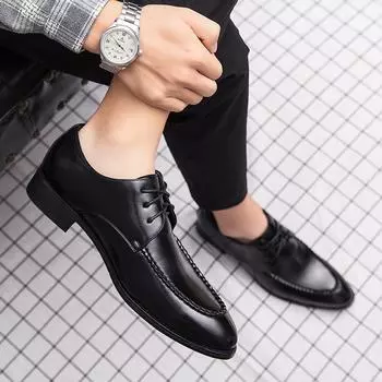 Новые брендовые мужские повседневные кожаные туфли, деловые лакированные мужские туфли, дышащая мягкая подошва, модельная обувь Abiye, обувь для мужчин 38