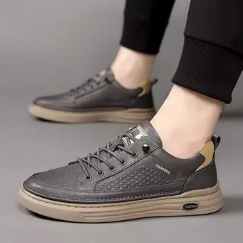 Новые брендовые мужские повседневные туфли люксовые деловые спортивные кроссовки для мужчин на открытом воздухе универсальные кроссовки на платформе кроссовки 38 серый