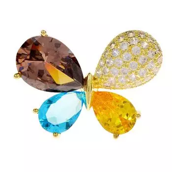 Новые броши-бабочки с кубическим цирконием для женщин, милые маленькие булавки с насекомыми, медные украшения