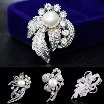 Новые броши-цветы со стразами для женщин, свадебные, вечерние, круглые, в виде букета, брошь-булавка, прозрачные ювелирные изделия, аксессуары