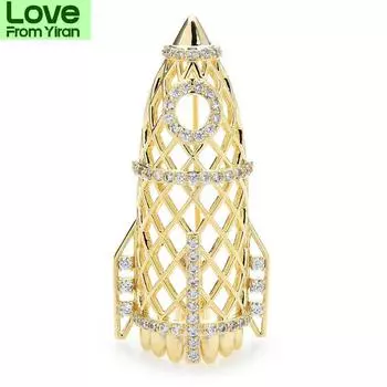 Новые броши-ракеты для женщин, дизайнерские кубические цирконии, высокое качество, повседневная брошь-булавка для вечеринок, подарки