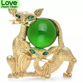 Новые броши с изображением кота из смолы для женщин, цветная брошь с мячом, кошками, домашним животным, повседневная вечерние брошь, булавка, подарки зелёный