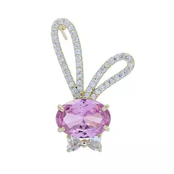 Новые броши с розовым кроликом из кубического циркония для женщин, булавка с милыми животными, медный материал, аксессуары для костюма и платья