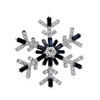 Новые броши со снежинками со стразами для женщин, зимний дизайн, булавка для свитера