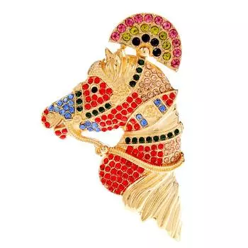 Новые броши в форме лошади со стразами для женщин, модная булавка с животными, мужские украшения для пальто, 2 цвета, модные аксессуары для вечеринок